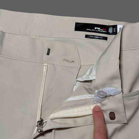 RLX Ralph Lauren Tailored Fit Tan/Khaki Basic Sand Size 34x32 NWT $125 MSRP - Picture 4 of 10